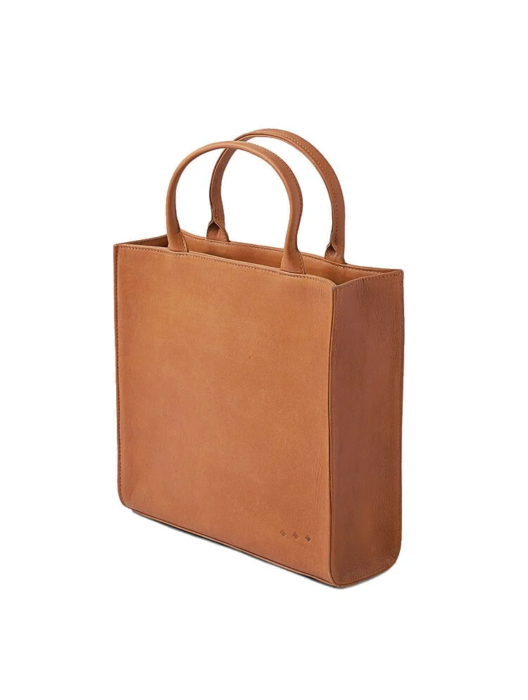 square leather tote bag