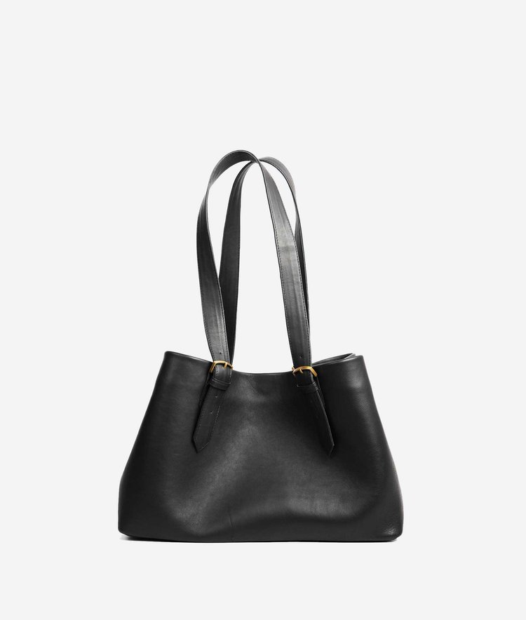 Coach Charlie 40 Leather Carryall Tote Bag, Black