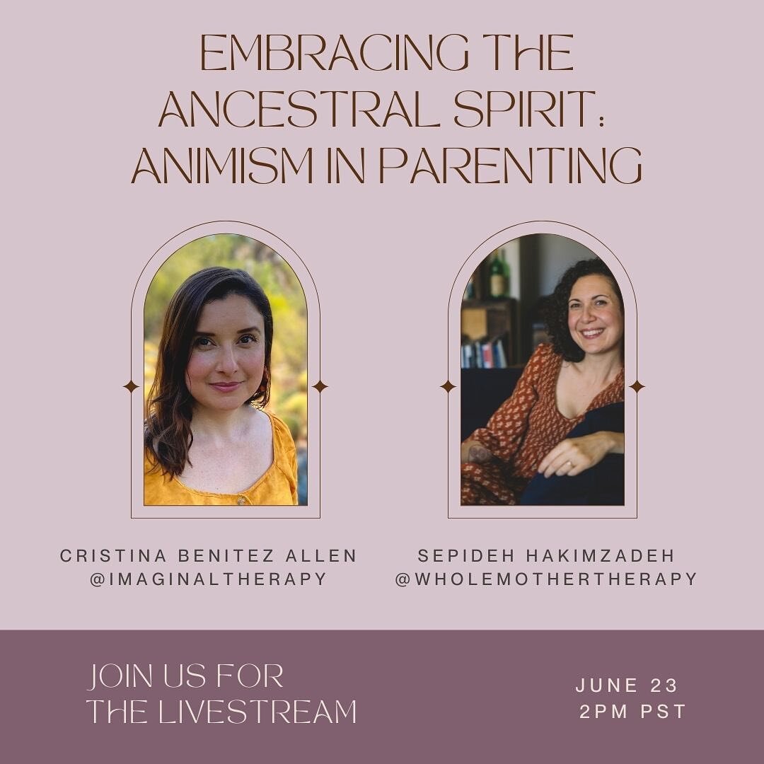 I am so excited to be in conversation with @imaginaltherapy Thursday June 22 at 2pm PST on a deep and rich conversation about animism and parenting.

We will talk about how to connect to animism that is in alignment and right relationship with your c