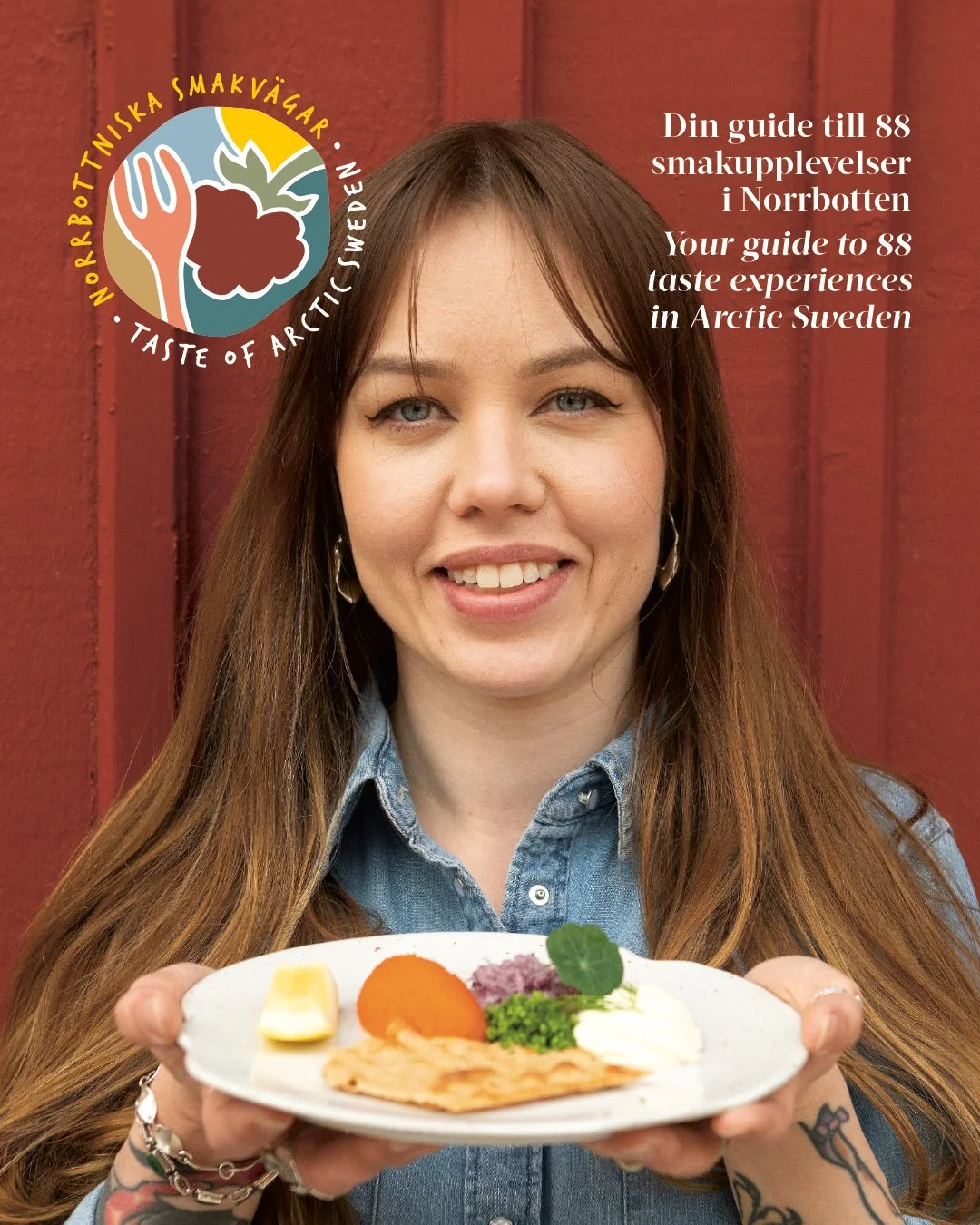 Norrbottniska Smakvägar_Taste of Arctic Sweden_girl offering plate with delicacies