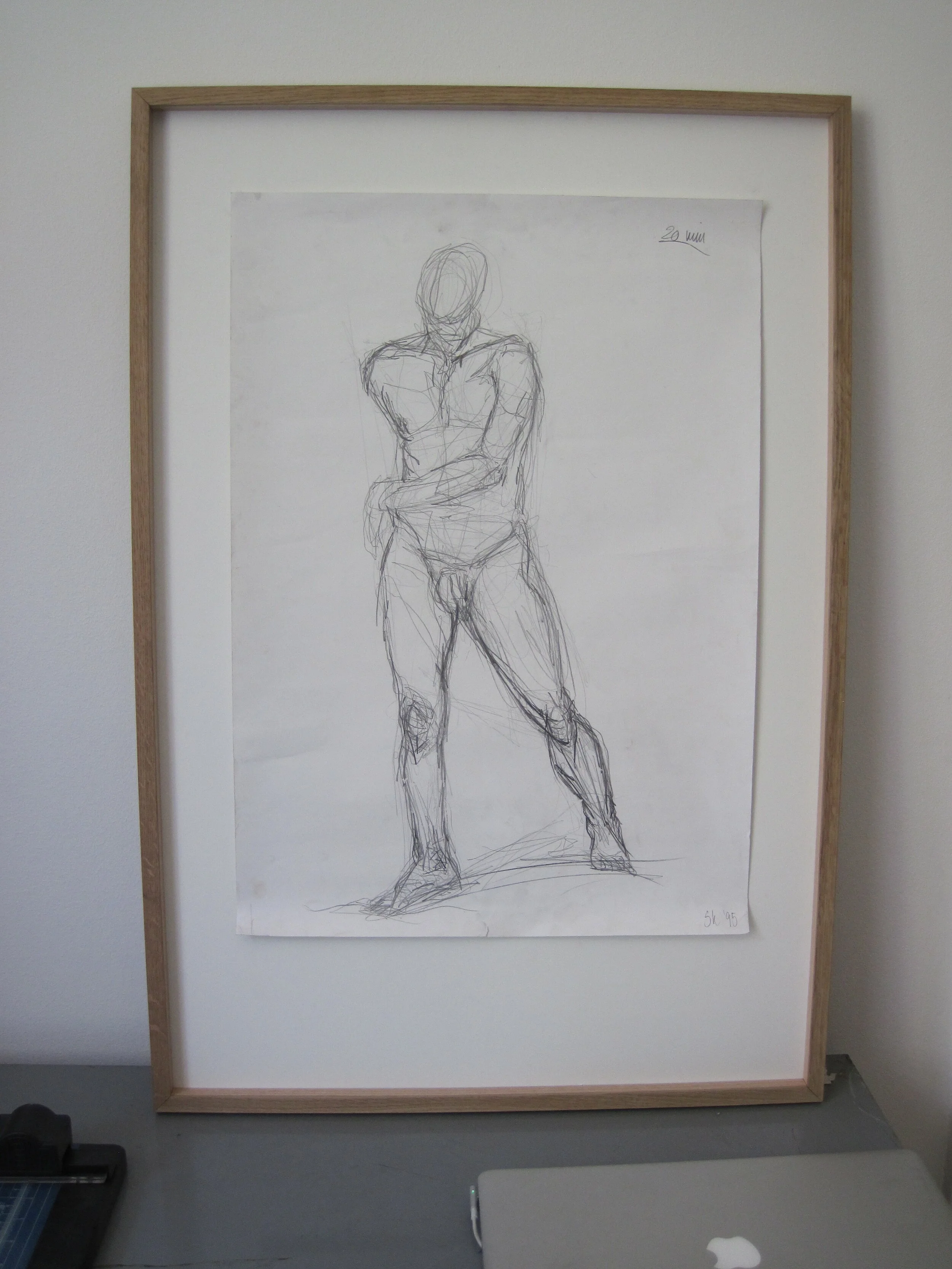 Blyantskitse, mand/akse