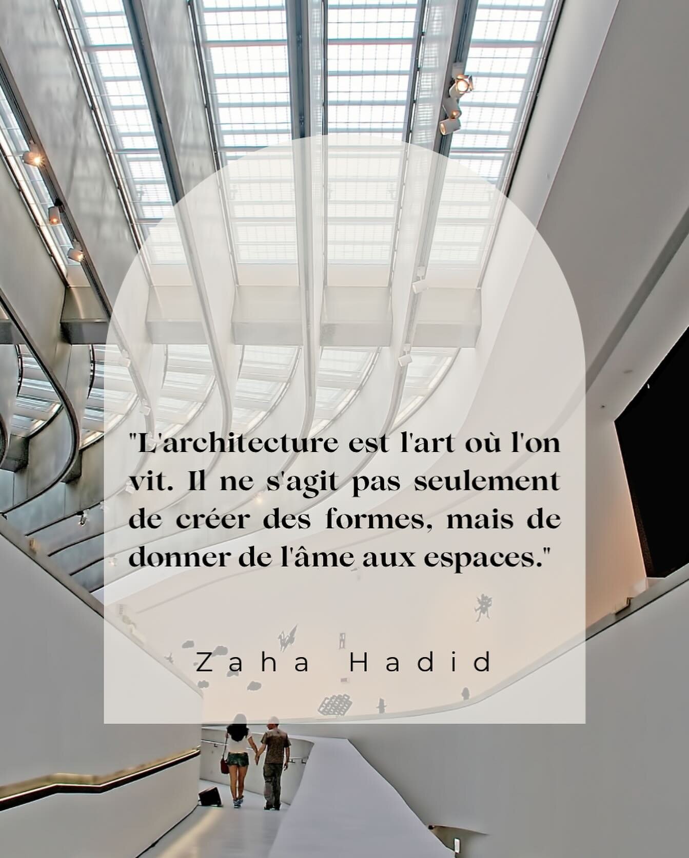 En ce 8 mars, journ&eacute;e internationale des droits des femmes, D&eacute;couvrez une femme qui a fa&ccedil;onn&eacute; le paysage architectural : Zaha Hadid 

✨ Inspirons-nous de la vision audacieuse de cette ic&ocirc;ne de l&rsquo;architecture po