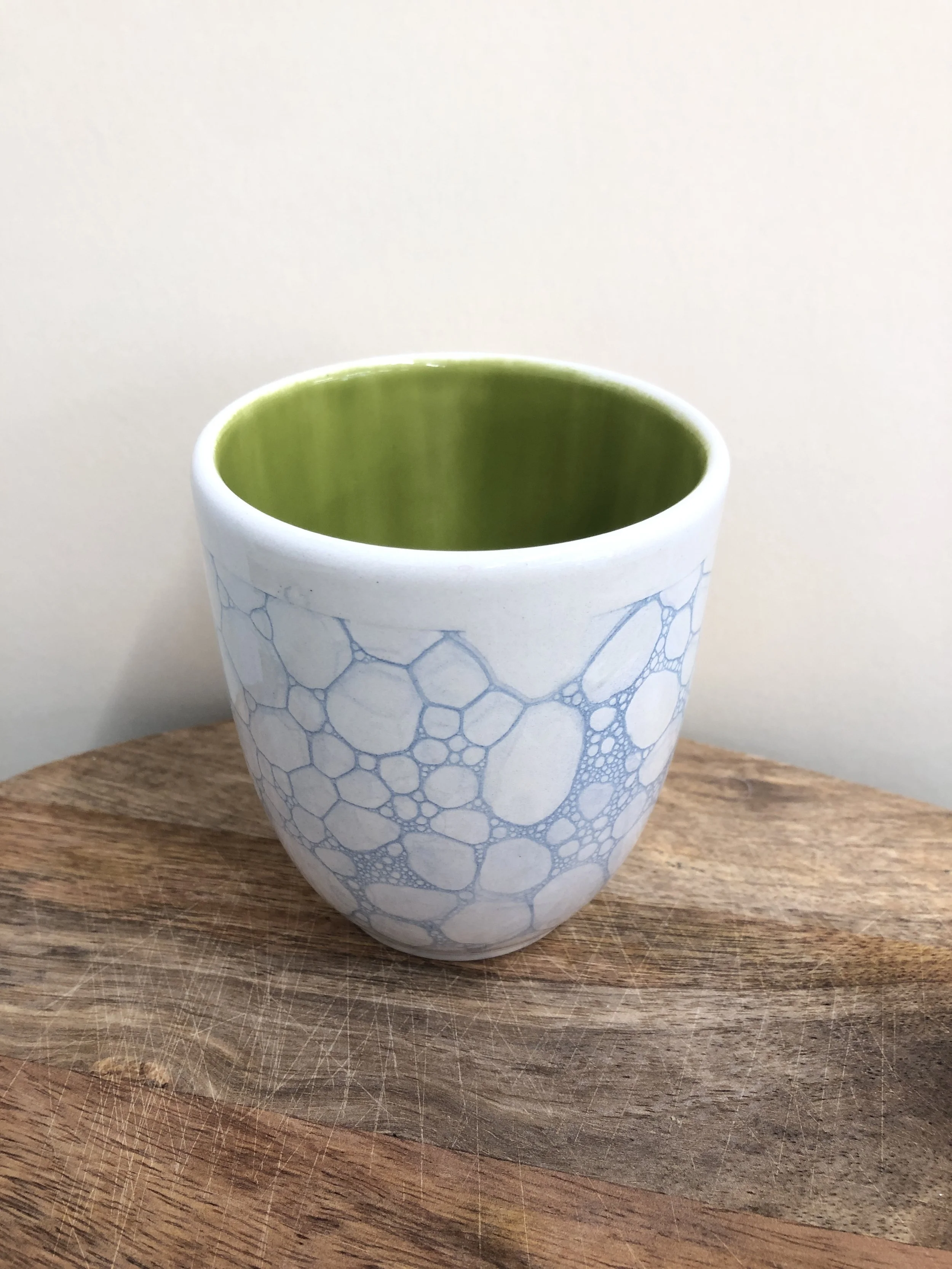 Tee-/Kaffeebecher - Blubbertechnik Mittelblau