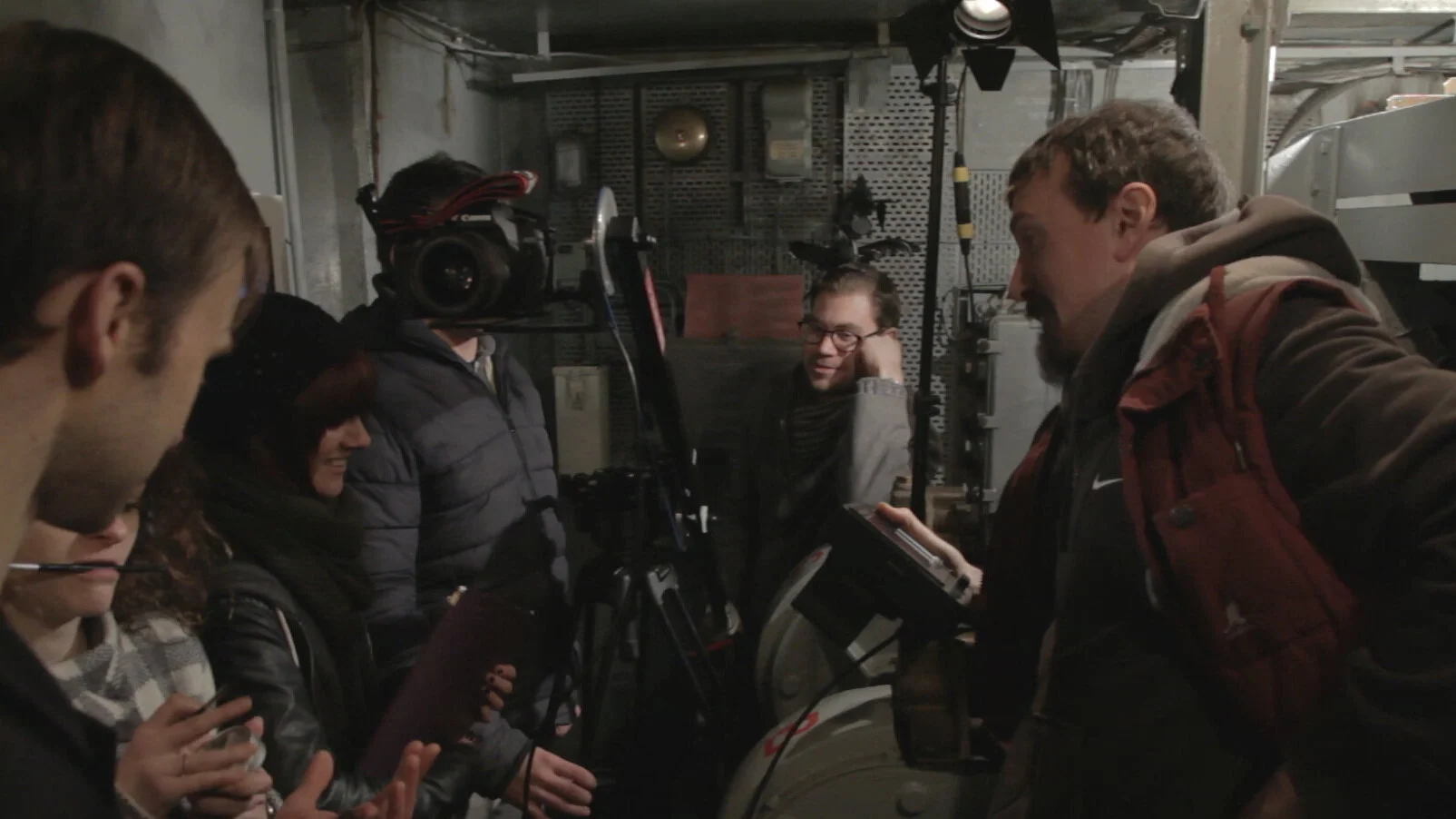 The regular cast and crew of the film