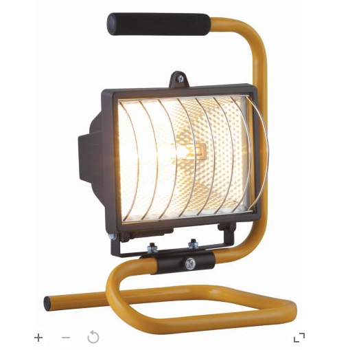 Halogen work lights are readily available, cheap and can fill a decent space with tungsten light