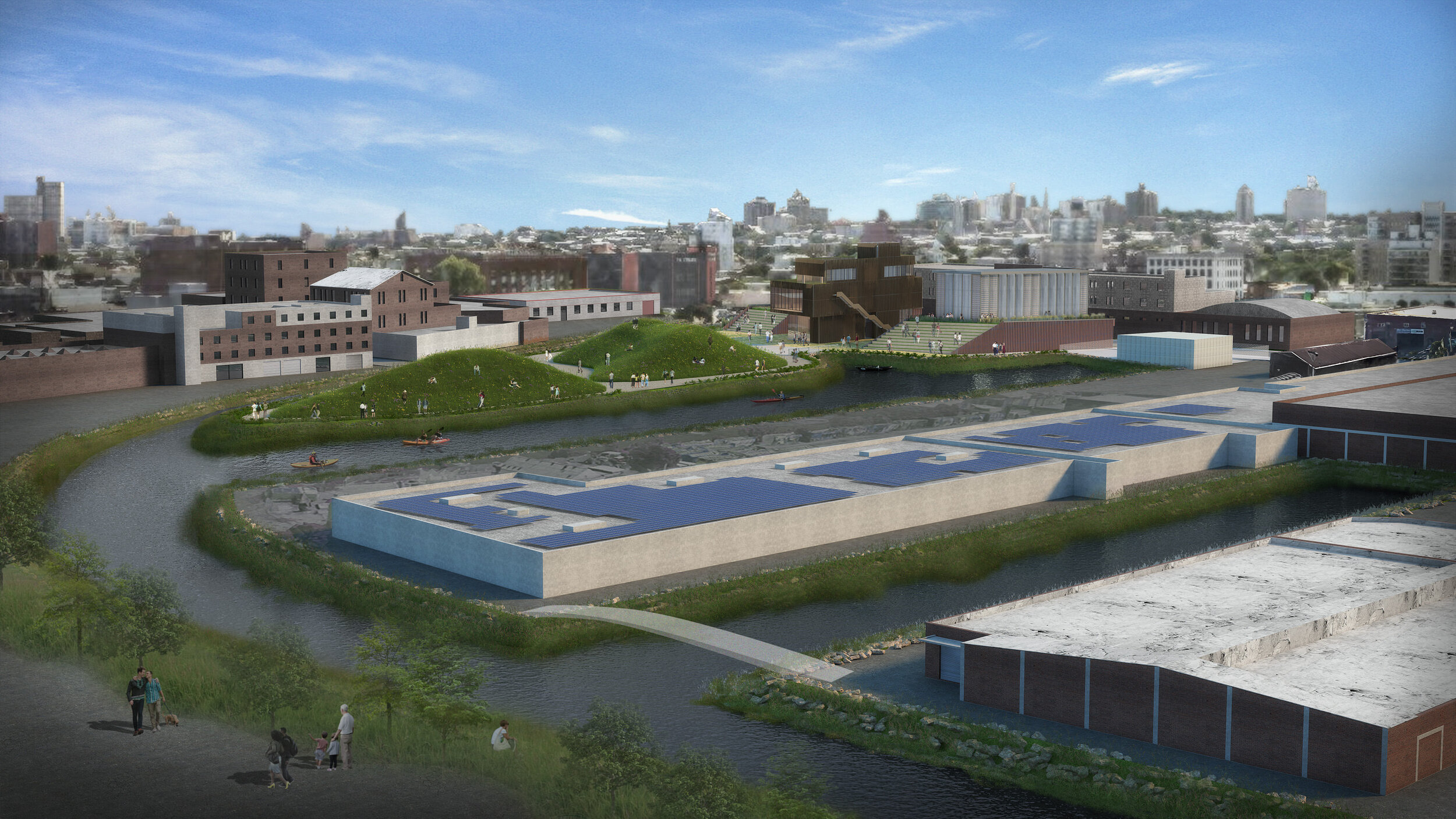 View of Gowanus Salt Lot Public Park and Environs from F/G Subway