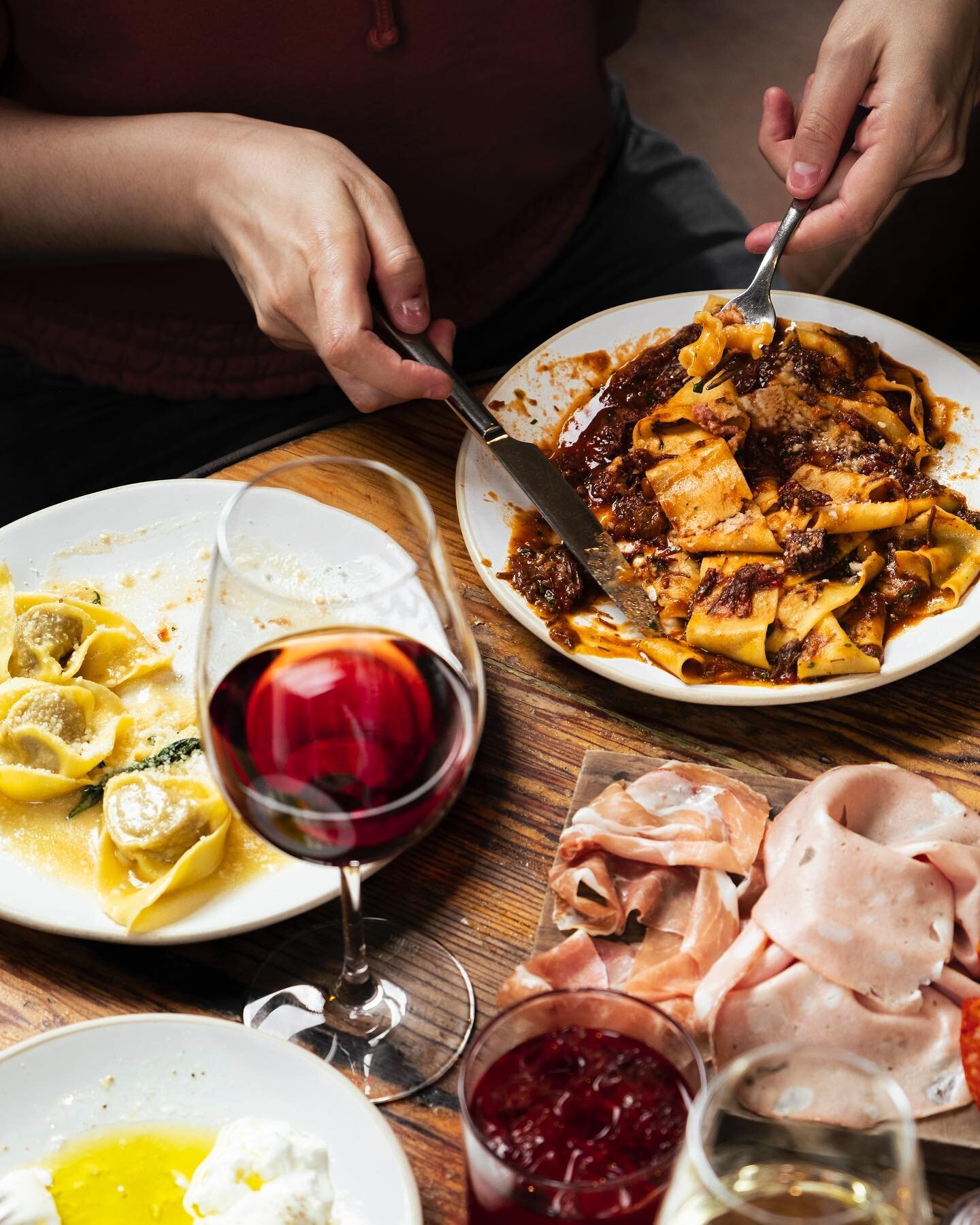 Pappardelle with slow cooked short rib ragu &amp; Tortelloni with roasted pork shoulder &amp; sage butter - our go-to cure for #MondayBlues 🍝