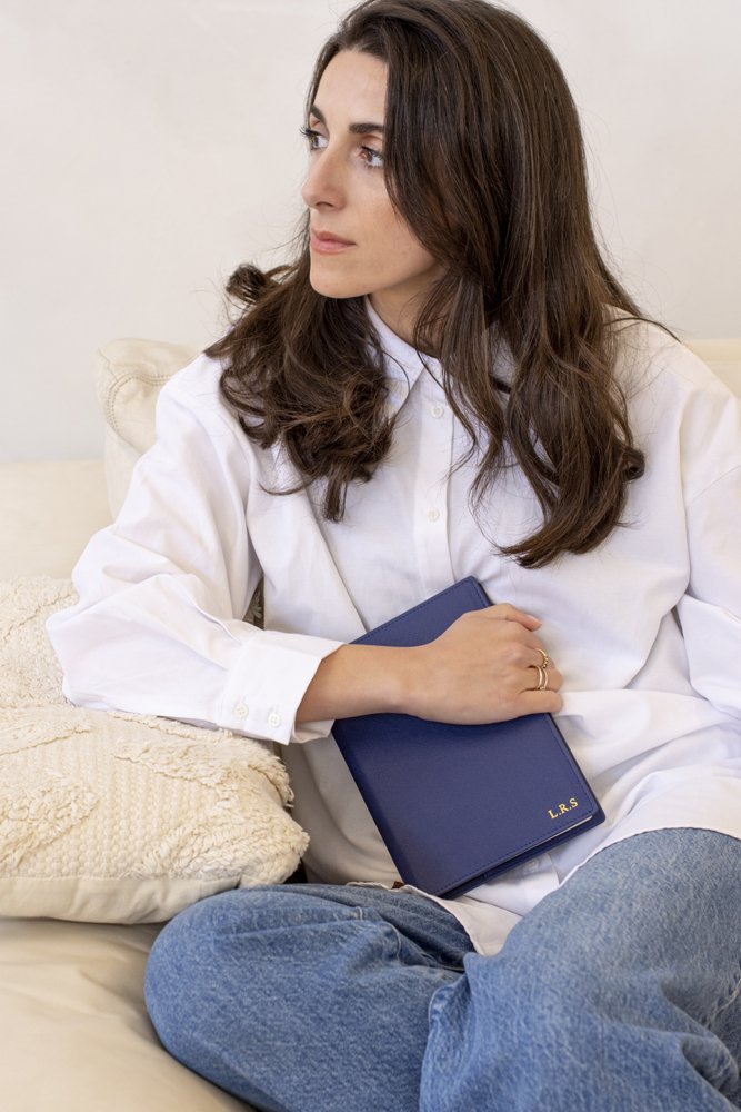 navy-saffiano-Leather-Personalized-book-cover-lifestyle.jpg