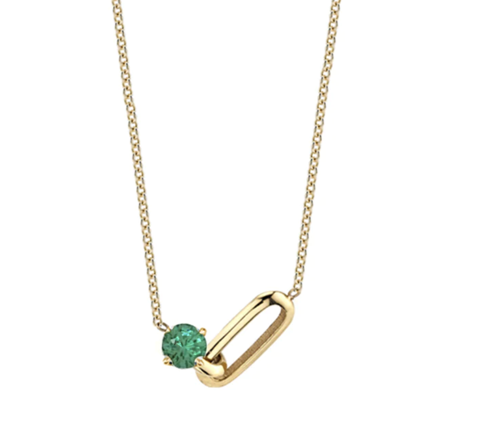 Lizzie Mandler Emerald Gold Necklace