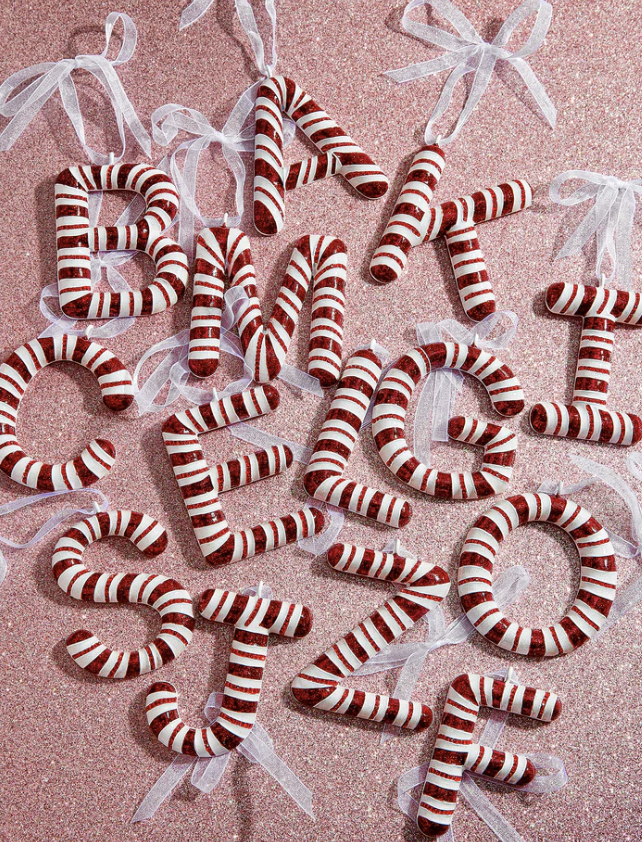 Letter Candy Cane Ornament