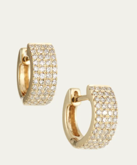 EF Collection Gold Diamond Earrings 