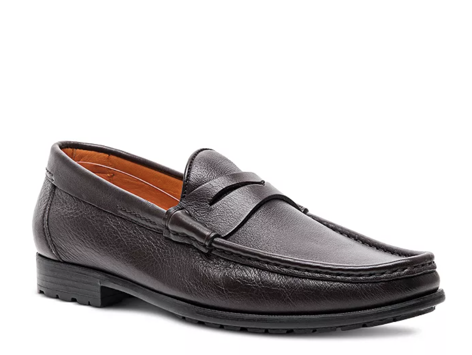 Santoni Ascot Leather Loafers