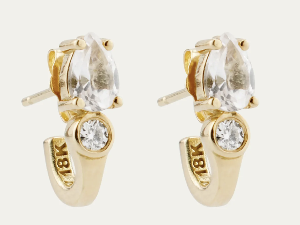 Katy Walker Topaz and Diamond Gold Earrings
