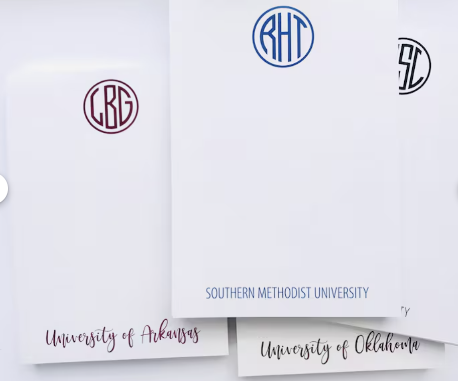 Monogrammed College Notepad