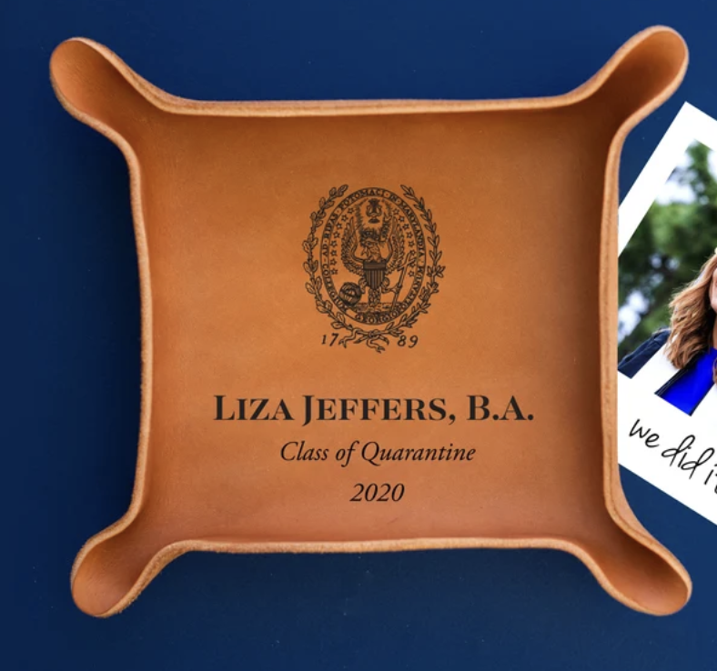 Personalized School Leather Tray