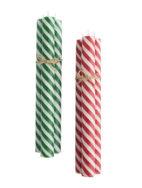 Striped Holiday Candles
