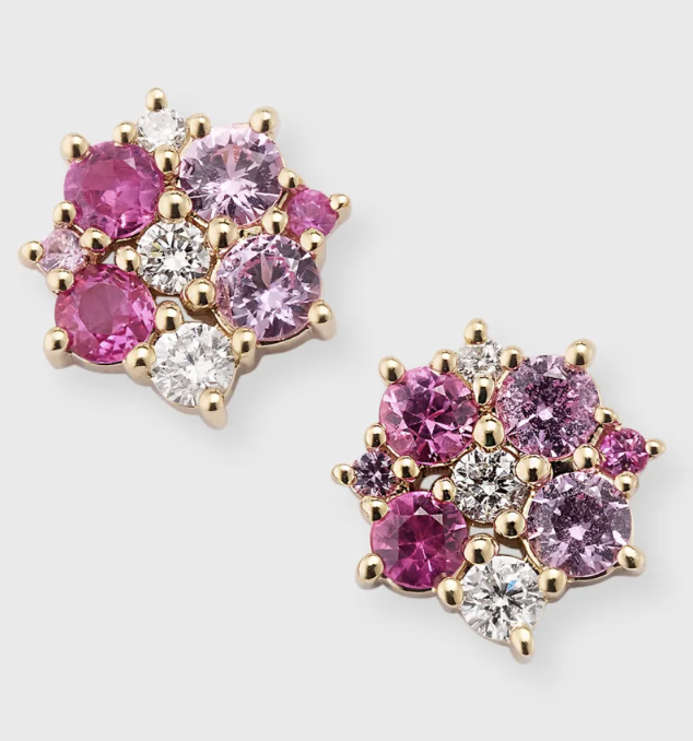 Sydney Evans Diamond &amp; Pink Sapphire Earrings