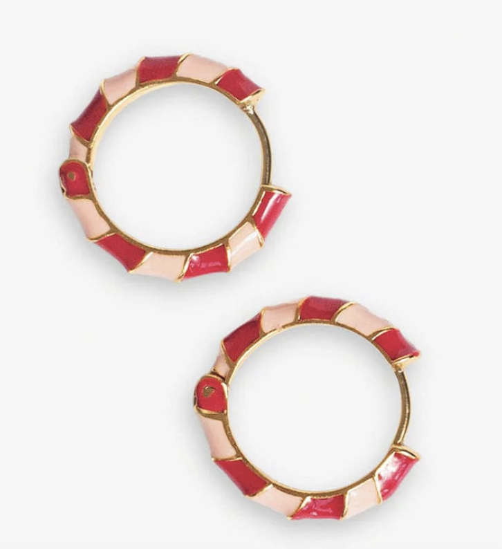 Nickel &amp; Suede Huggie Earrings