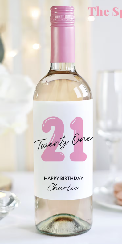 21st Birthday Wine Label