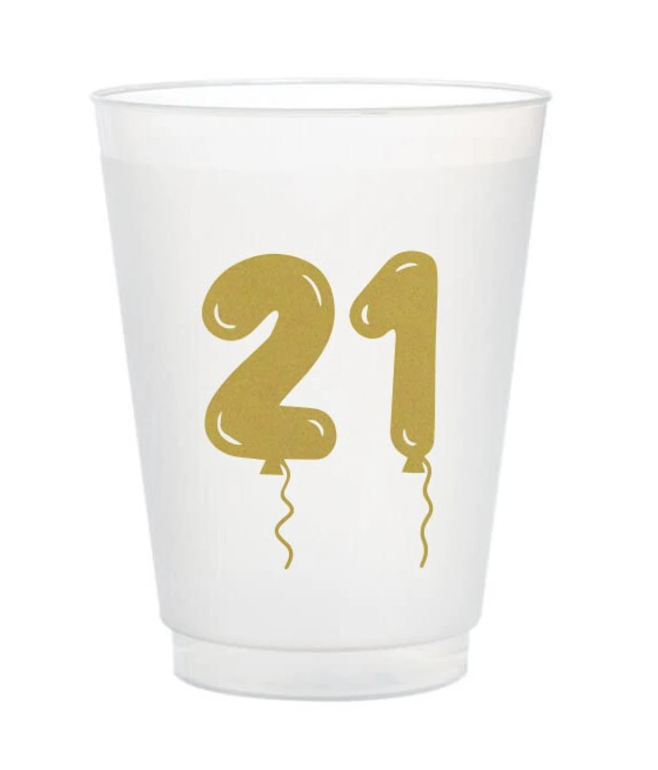 21st Birthday Frosted Cups