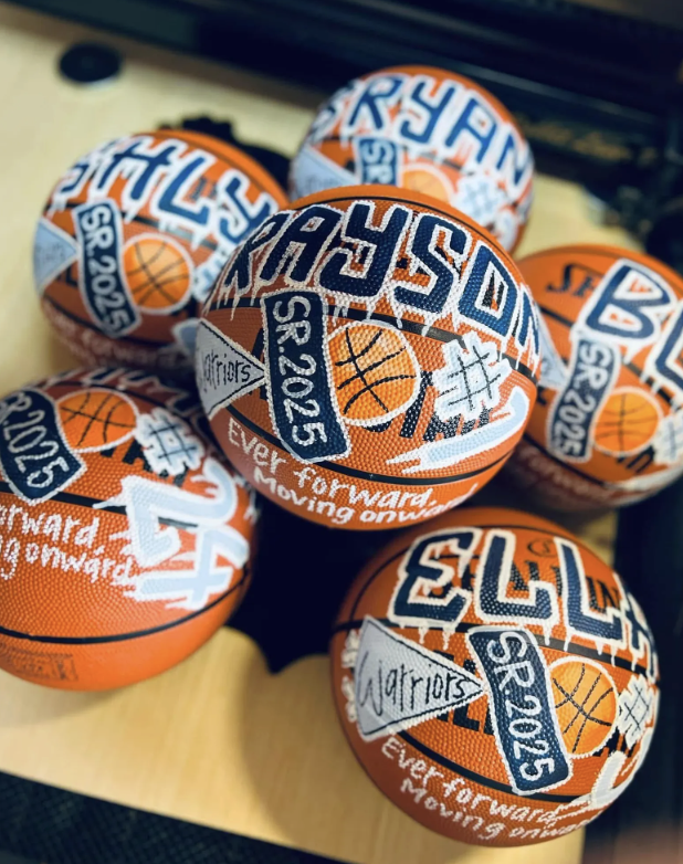 Handpainted Senior Basketball