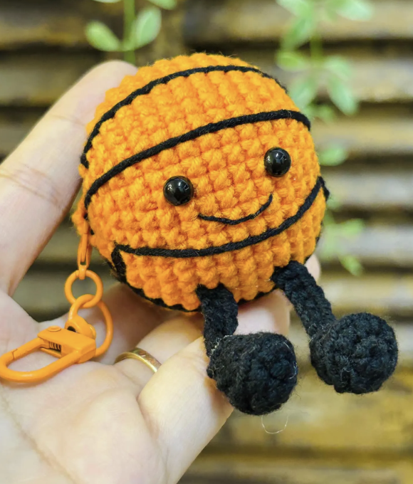 Crochet Basketball Keychain