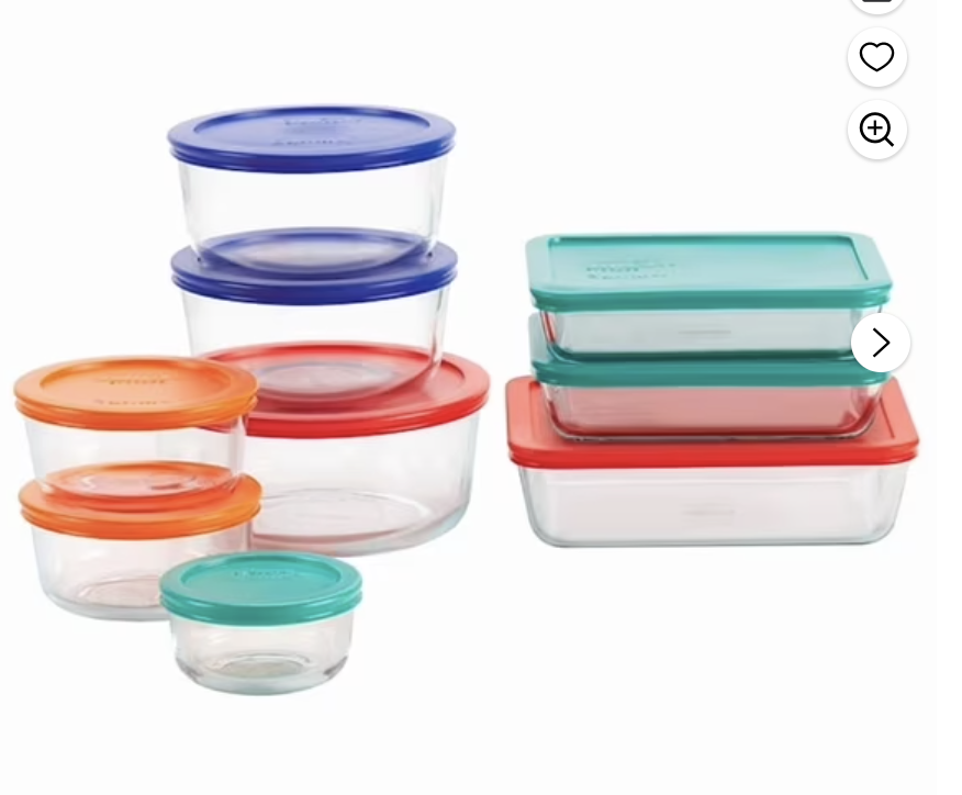 Pyrex 18 piece storage