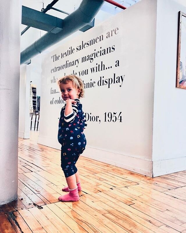 Abby leads us through the showroom! 🧚🏼&zwj;♀️ #paoloblower #textiles #fashion #nyc #fabric #textileworkshop #workshop #garmentdistrict #showroom #fabricshowroom #madeinitaly #prato #manufacturing