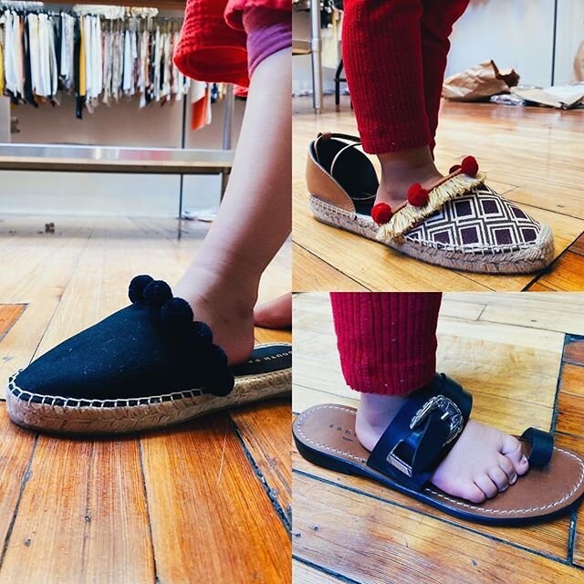 Never too young to find the perfect pairs of espadrilles and sandals for the summer!

#paoloblower #textiles #fashion #nyc #fabric #textileworkshop #workshop #garmentdistrict #showroom #fabricshowroom #espadrilles #sandals  #manufacturing