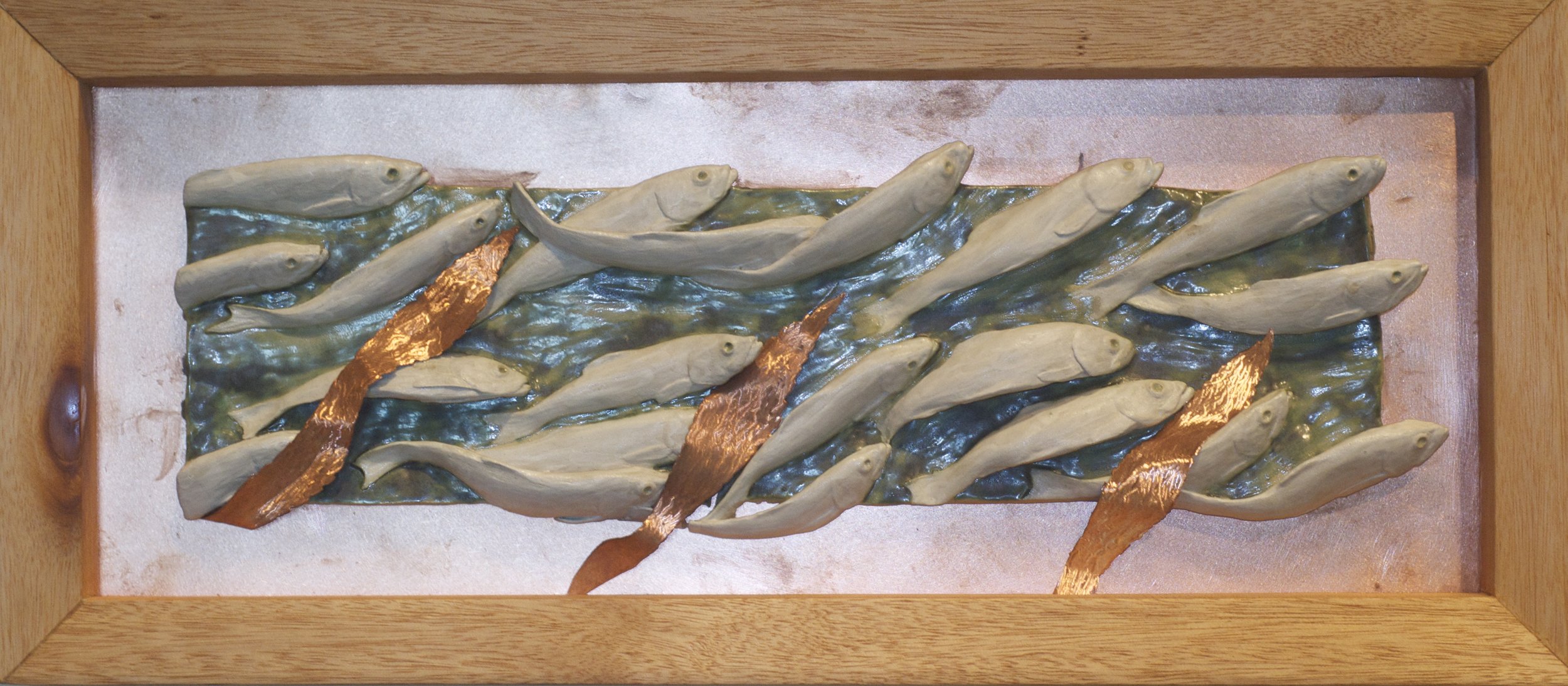 Herring with Kelp,
ceramic, copper
22"x 12"
sold