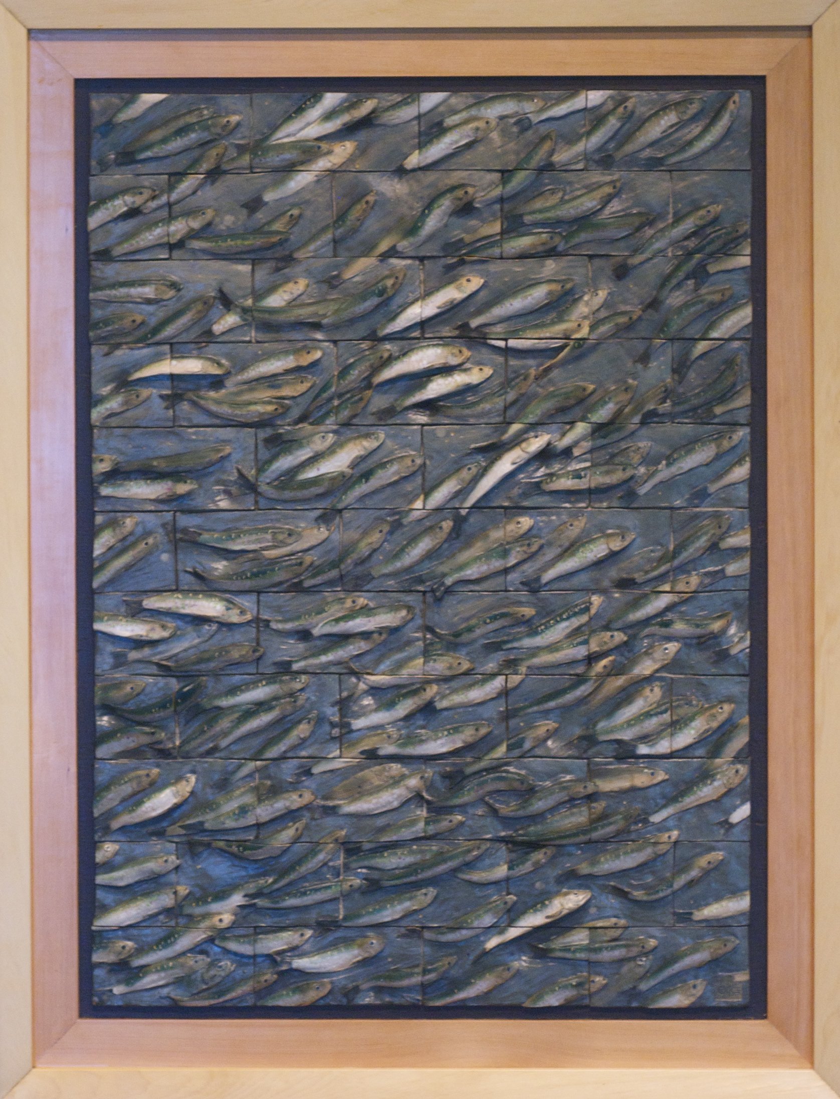 Herring School
ceramic, cedar
34"x 42"
$2500