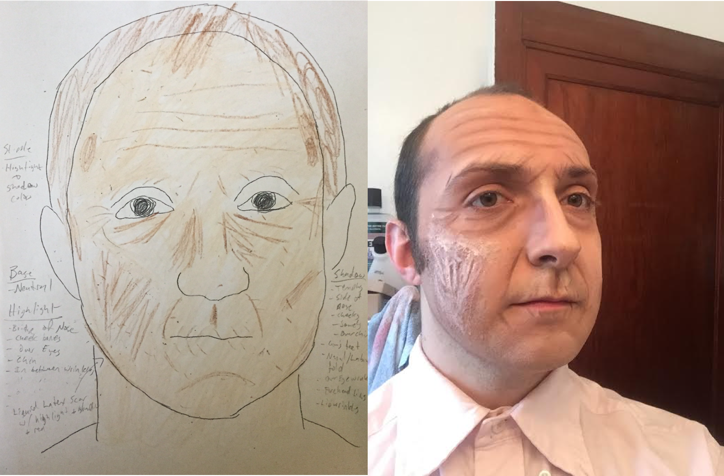 Scarred Old Man Makeup