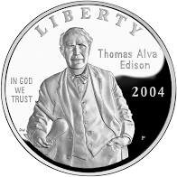 2004 Thomas Alva Edison Commemorative Proof Dollar