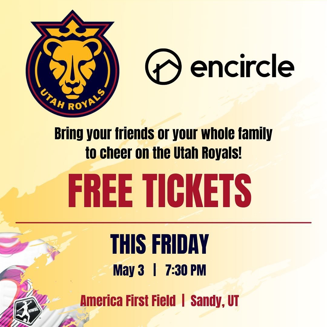 Have any plans this weekend? How about supporting the @utahroyalsfc this Friday at 7:30pm!🏟️

Encircle is giving away free tickets to you and the whole family! Just use the link in our bio to sign up before they are gone! ⚽️🌈

One family will also 