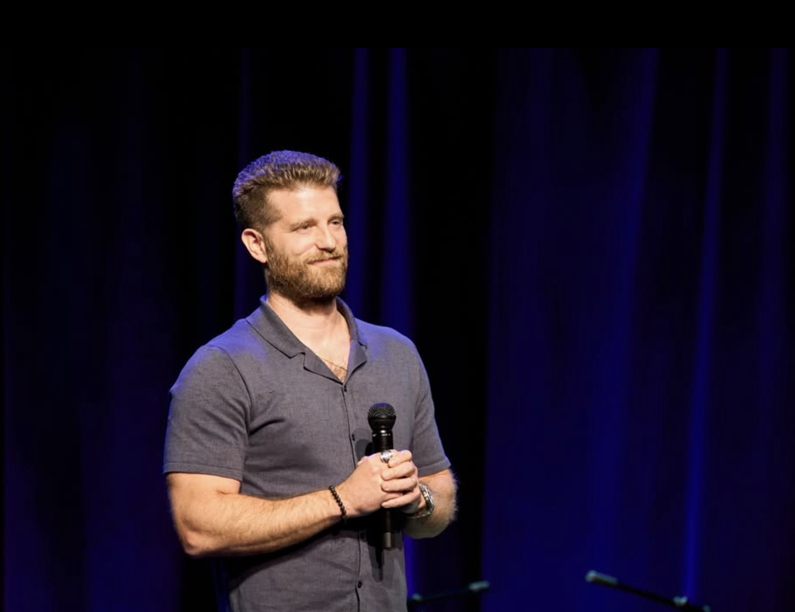 man holding microphone