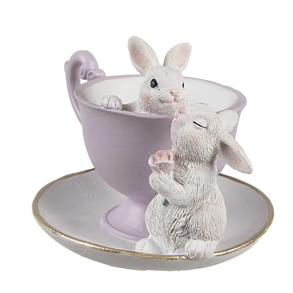 Λαγουδάκια σε φλυτζάνι λιλά