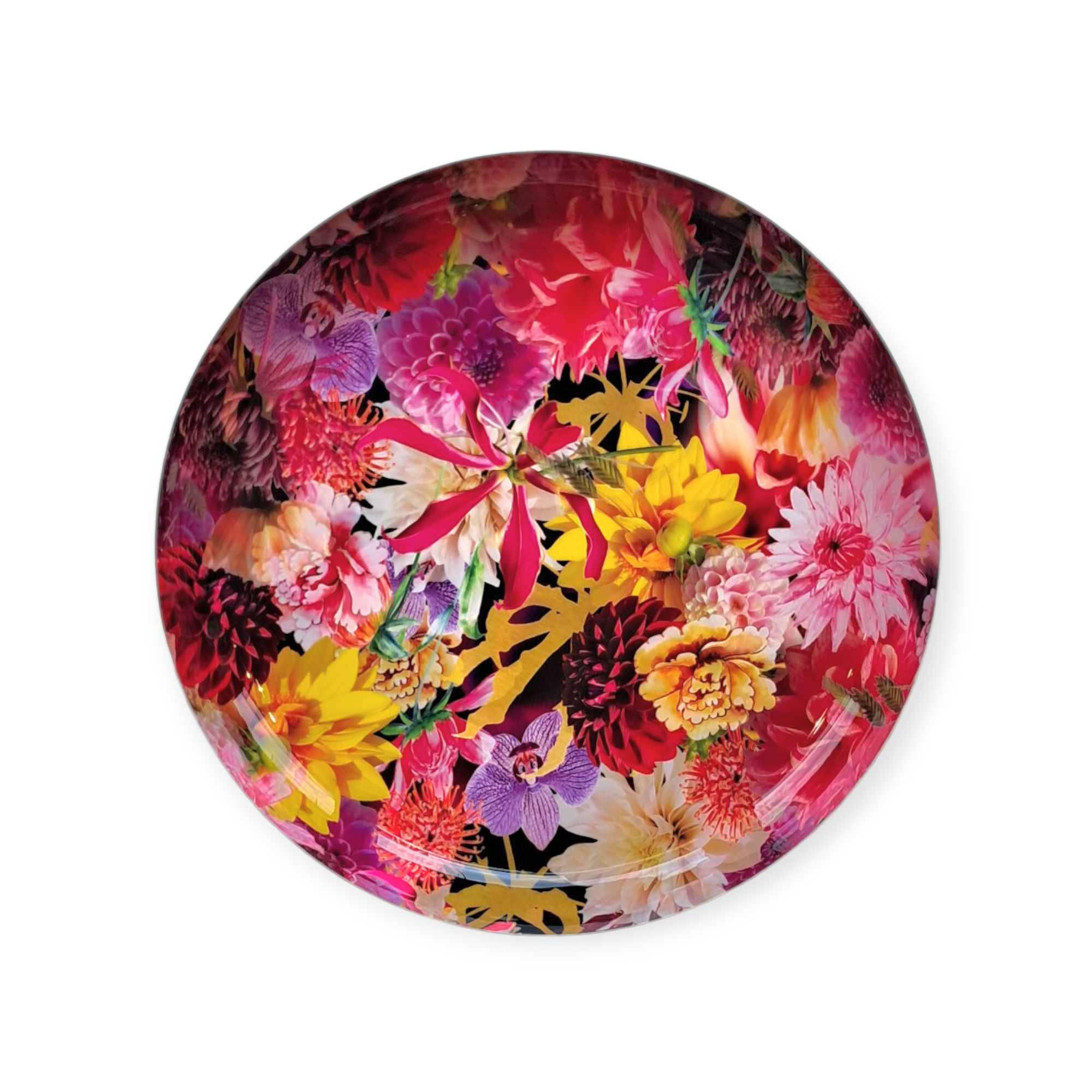 Πιατέλα μεταλλική με λουλούδια