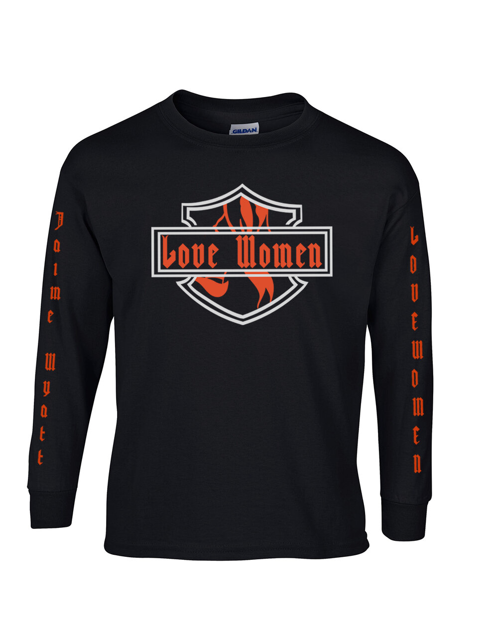 Long Sleeve Black Shirt Love Women Black Biker — Jaime
