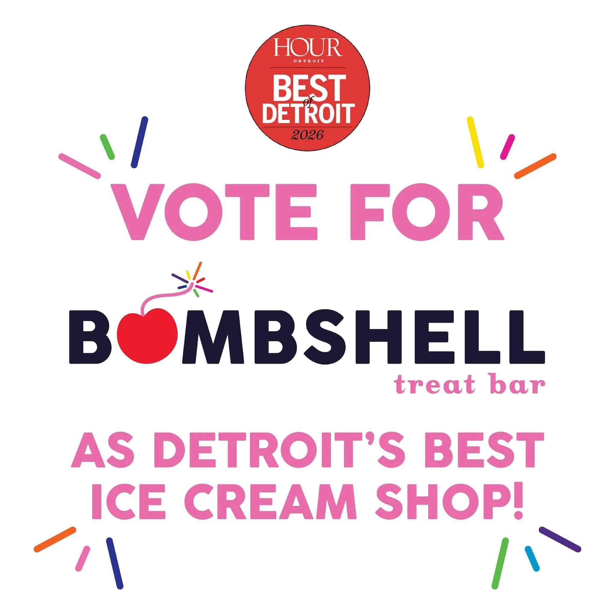 This small, family-led biz has one big holiday wish! ✨ We&rsquo;d love your support in nominating Bombshell Treat Bar for @hourdetroitmagazine's Best of 2026!

🍦 Categories: Dessert &bull; Ice Cream &bull; Chocolate

Let&rsquo;s make this sweet drea