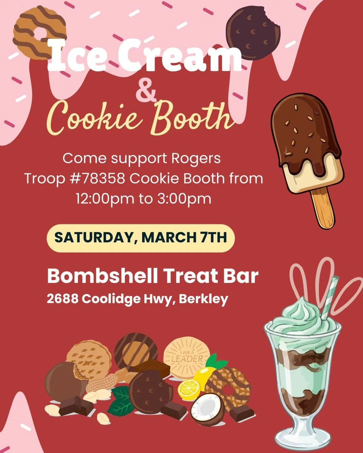 It's Girl Scout cookie mania over here! Proud to support Rogers Troop #78358 with a cookie sale today - join us 12-3! 🍪💚