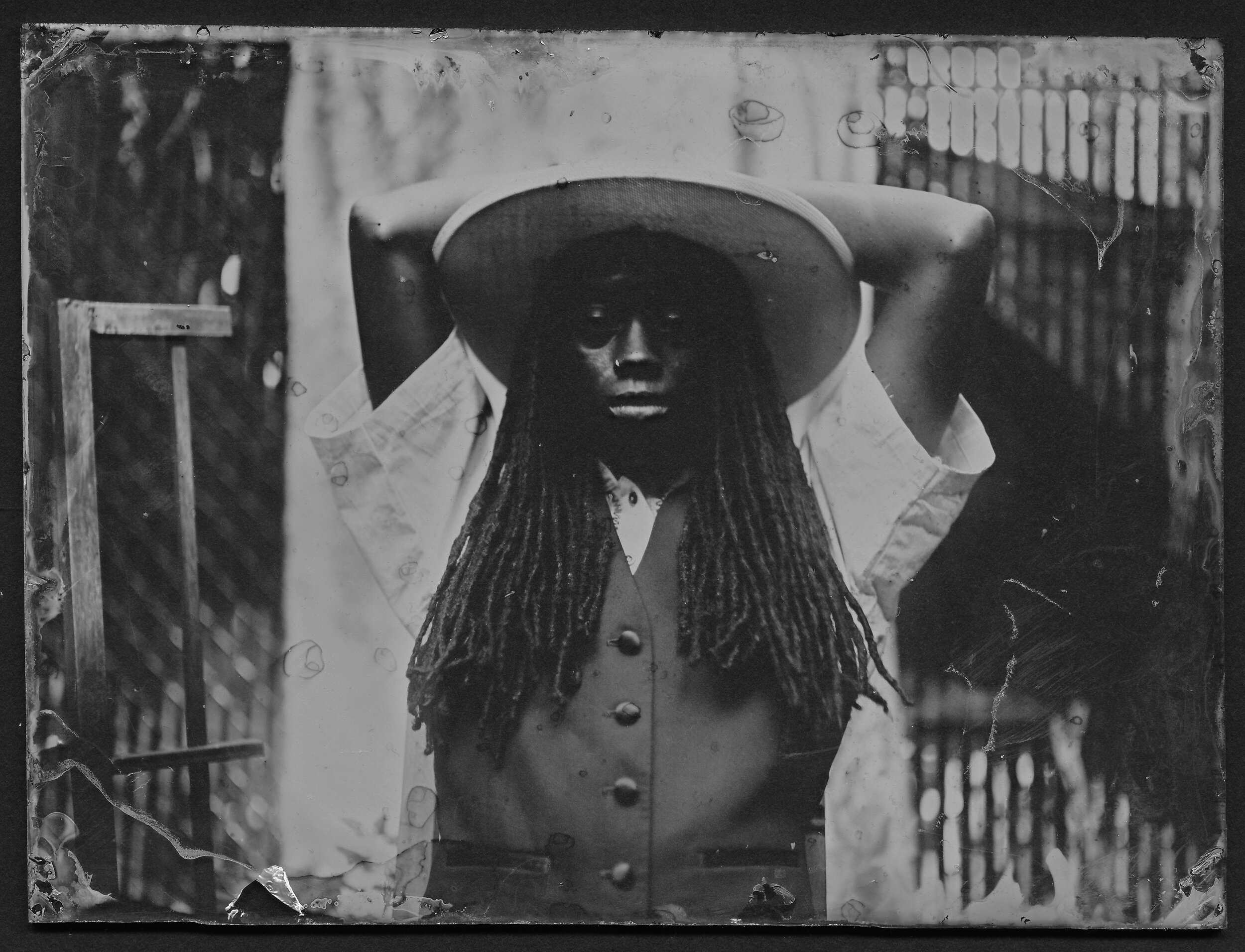 Jean with hands up, 2019, Ambrotype