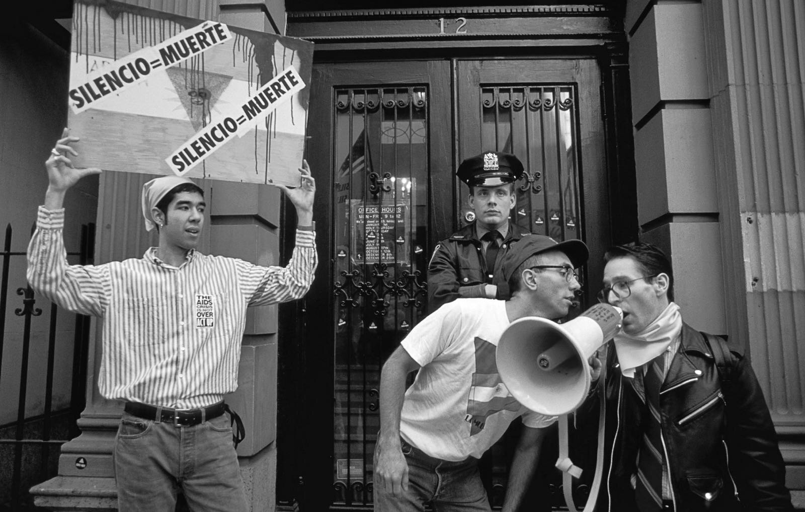  Activists protesting at the Argentine consulate in Manhattan, after prominent LGBTQ organization  Comunidad Homosexual Argentina  which provided HIV/AIDS services was denied legal standing, and therefore funding.&nbsp;&nbsp; 