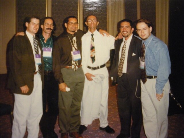  Members of the Latina/o Caucus of ACT UP New York at the 11th International AIDS Conference in Vancouver, Canada. The conference introduced the world to new antiviral drugs, using protease inhibitors, that saved millions of lives. 