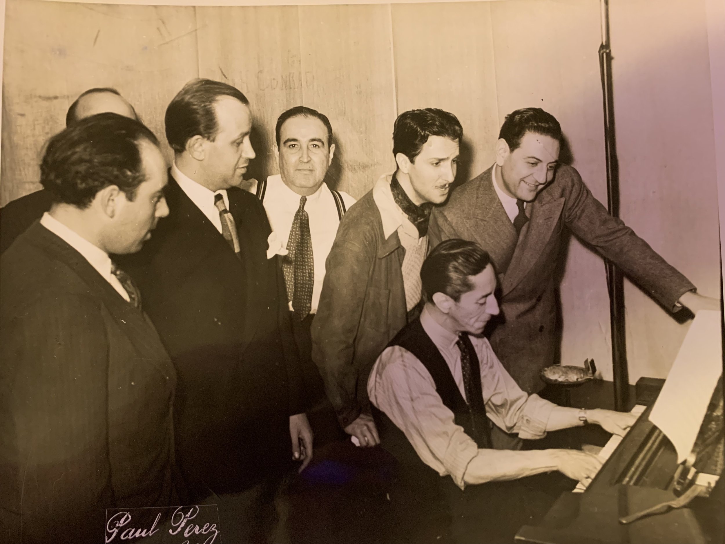  Decca Records recording session featuring Canadian bandleader, Guy Lombardo, ca. 1940s. Courtesy of Gerry Glass. 