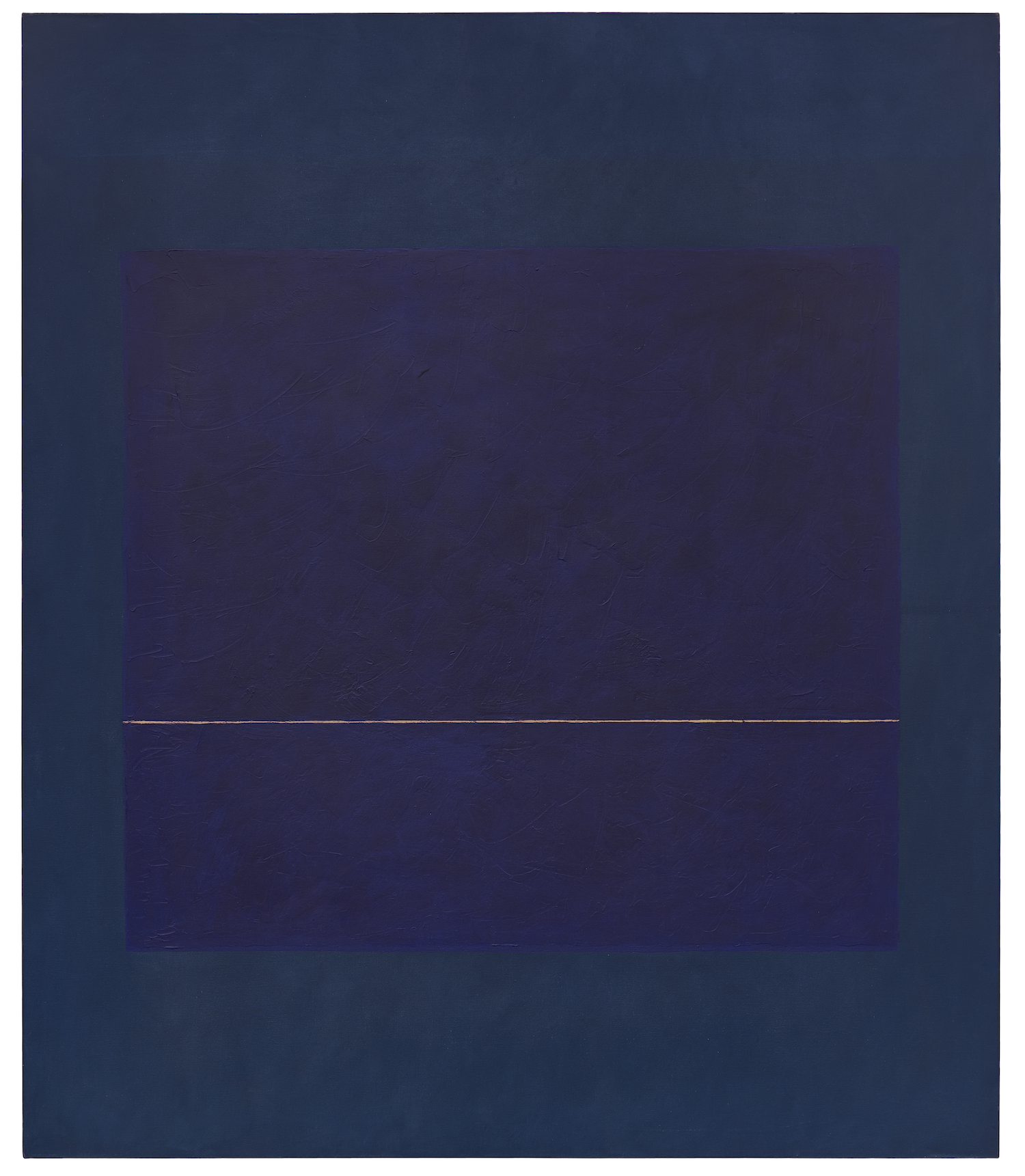  Virginia Jaramillo (American, born 1939),   Blue Space  , 1974, oil on canvas, 82 x 70 inches, The John and Susan Horseman Collection, Courtesy of the Horseman Foundation, St. Louis, Missouri. © Virginia Jaramillo. Image courtesy of the artist and H