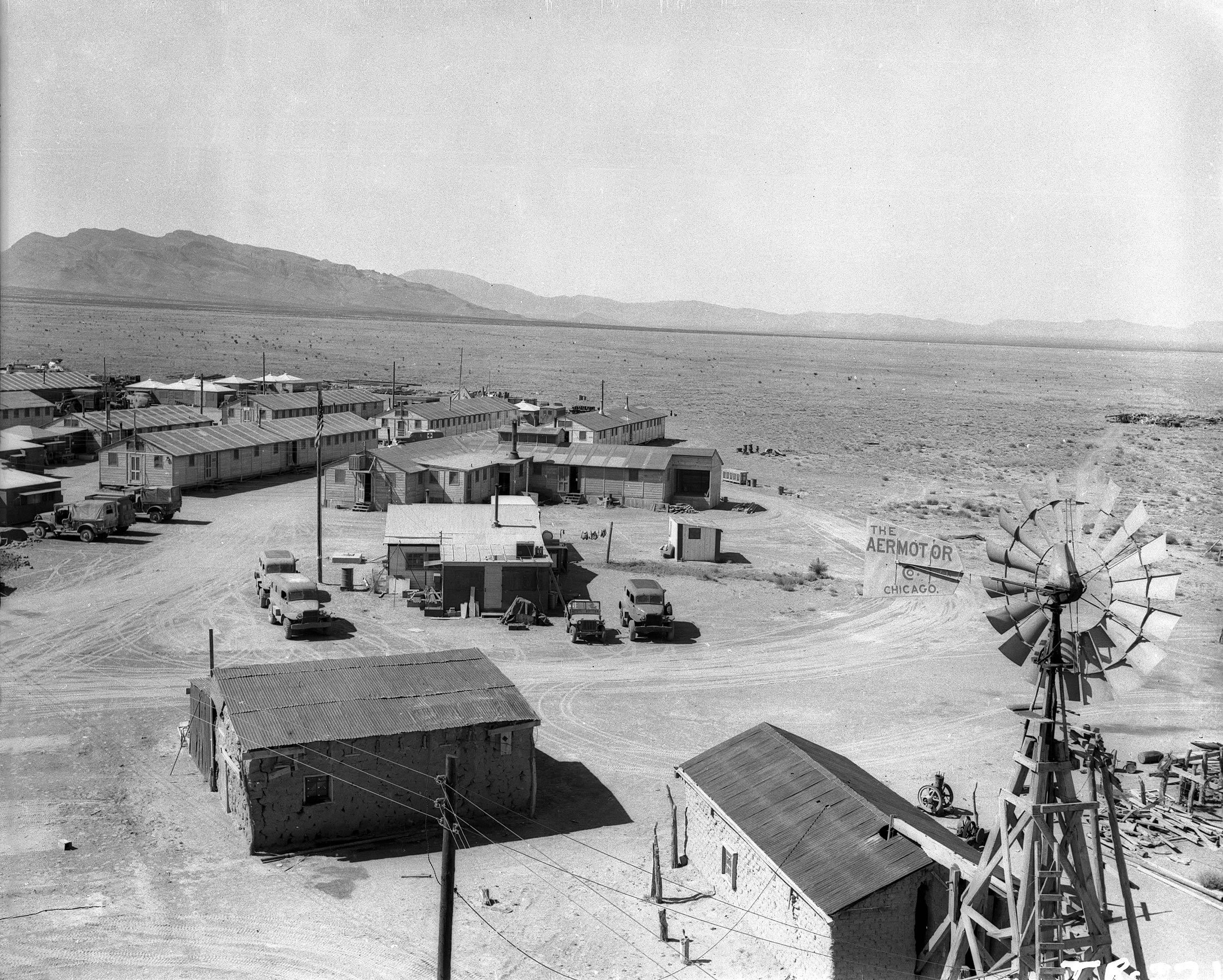  Image of  Trinity test  base camp. May 1945.  National Nuclear Security Administration  Nevada Site Office Photo Library.  