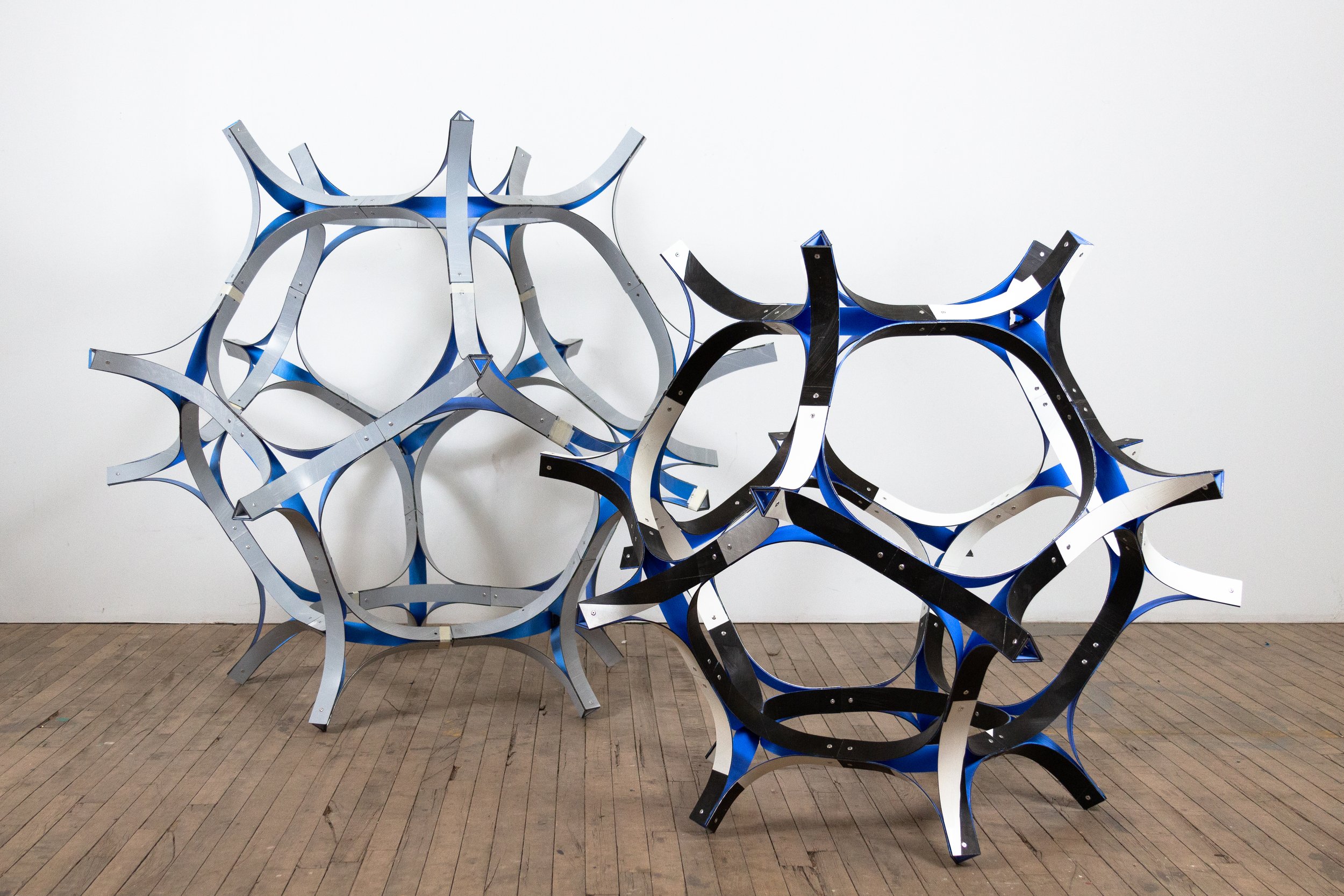  Structural Globe, 2022  Aluminum Composite Material, oil, acrylic, by Cesar Lopez  