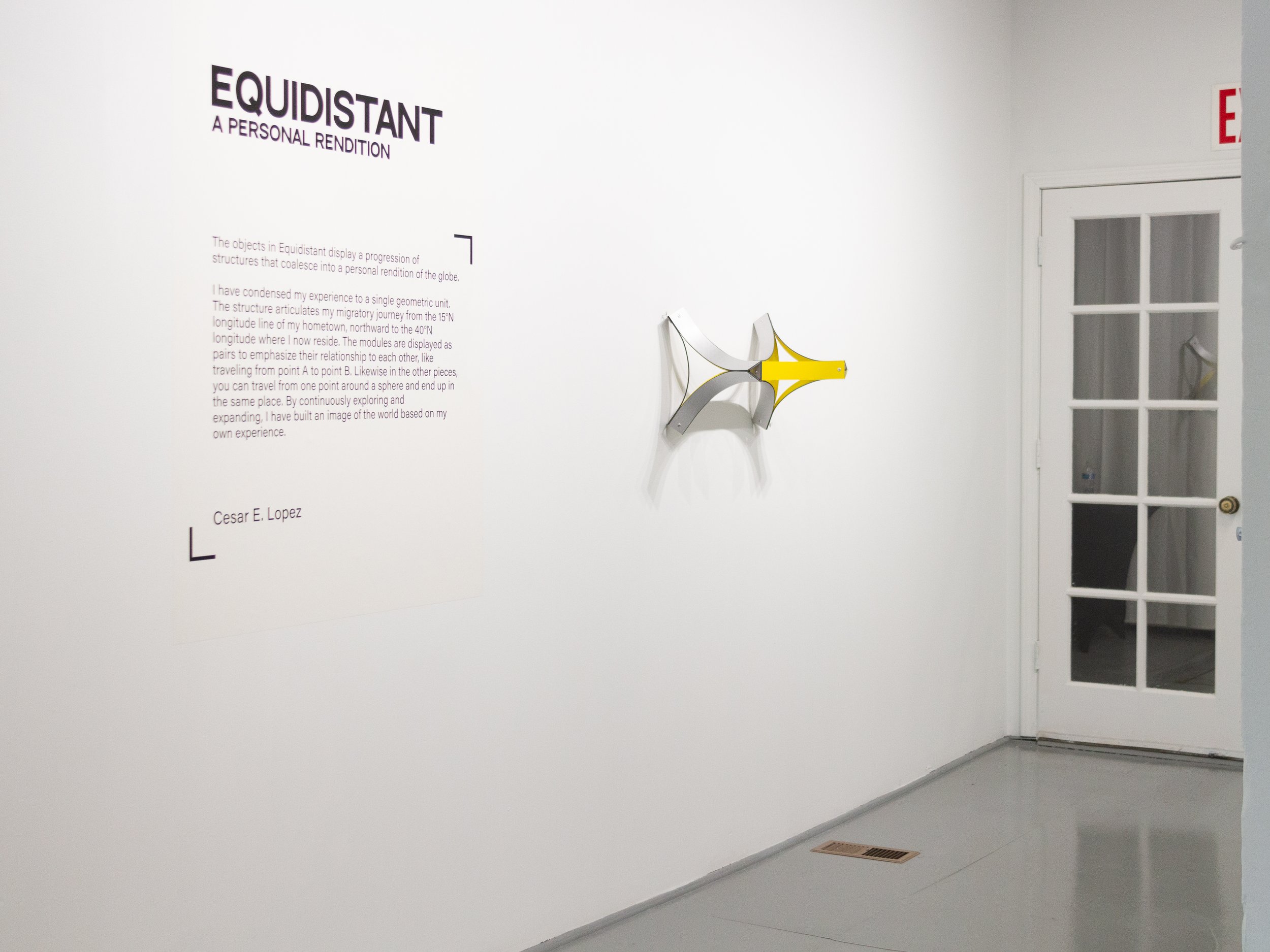 Installation image of Equidistant – Solo Exhibition by Cesar Lopez at Gallery Bogart 
