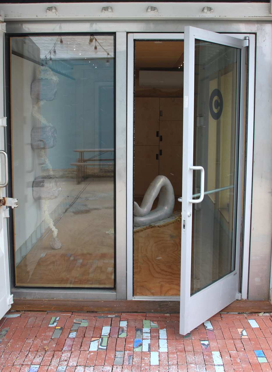 Installation image of Sun Young Park exhibition at Curiouser &amp; Curiouser shipping container. 