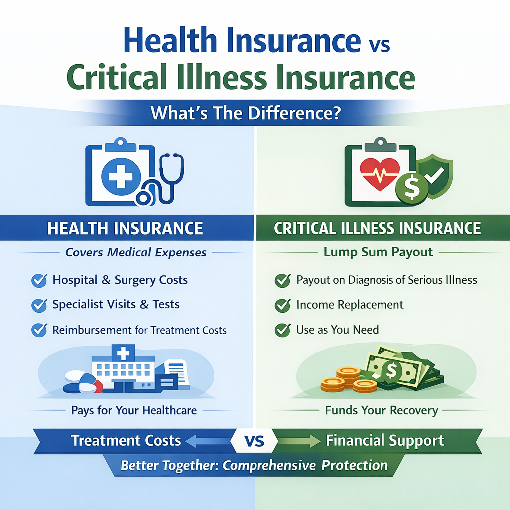 Health Insurance vs Critical Illness Insurance: What’s the Difference?